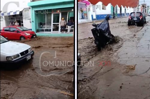 Video: Impresionante la rapidez con que una calle se convirtió en río en Calimaya